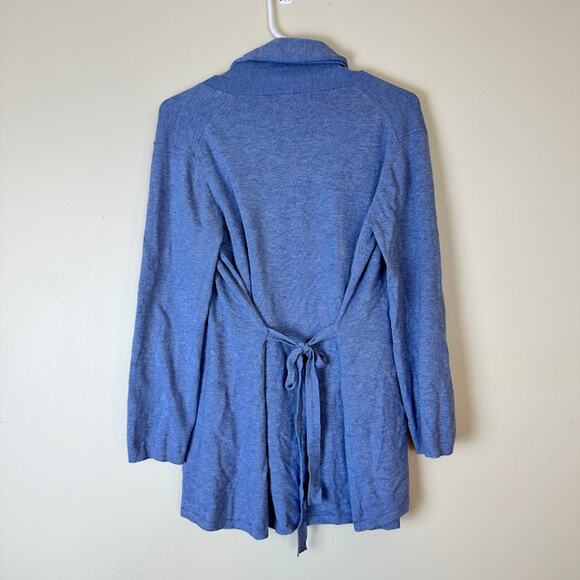 Zara Women's Open Front Tied Back Cardigan Sweater Light Blue Size M Knit - Picture 4 of 9
